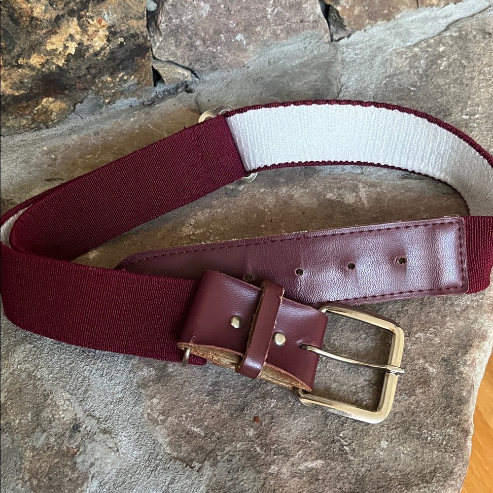 Baseball Softball Belt Boys Girls Adjustable Maroon